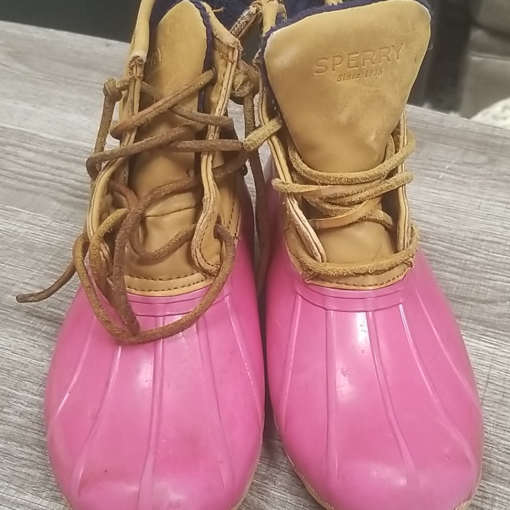 Girl Sperry Pink Rainboots Size 13
